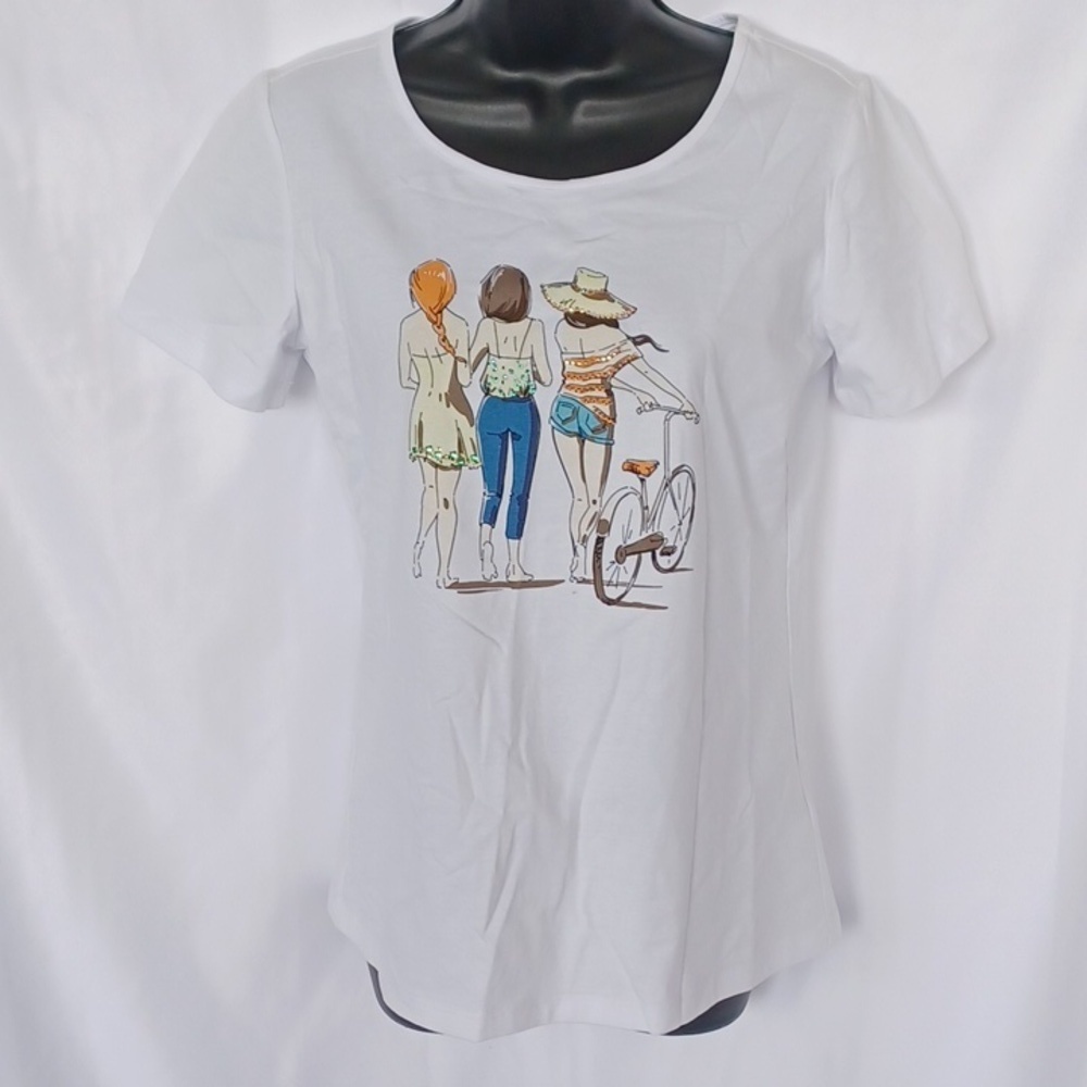 Orly Friends Tee, rhinestones, cottom/spandex